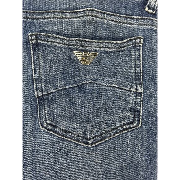 Emporio Armani Kids Logo-Waistband Sim Fit Blue Denim Jeans - 14A (29x31.5) - Picture 4 of 6